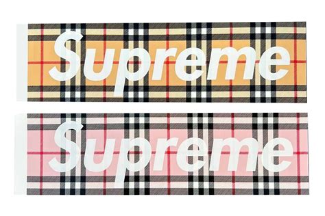 supreme burberry box logo sticker set|supreme x burberry price list.